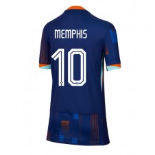 Nederland Memphis Depay #10 Bortedrakt Kvinner EM 2024 Kortermet